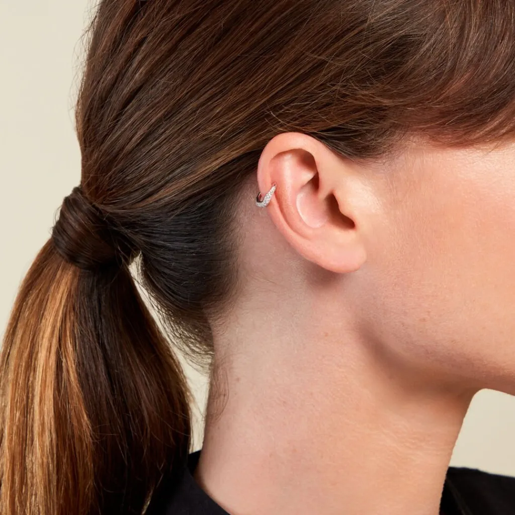 Histoire d'Or Bague D'oreille Unitaire Nandie Argent Blanc Oxyde De Zirconium Hot