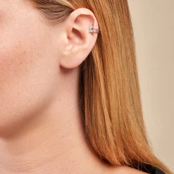 Histoire d'Or Bague D'oreille Unitaire Navette De Zirconium argent blanc oxyde Clearance