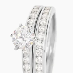 Histoire d'Or Bague Double Jeu De Zirconium argent blanc oxyde