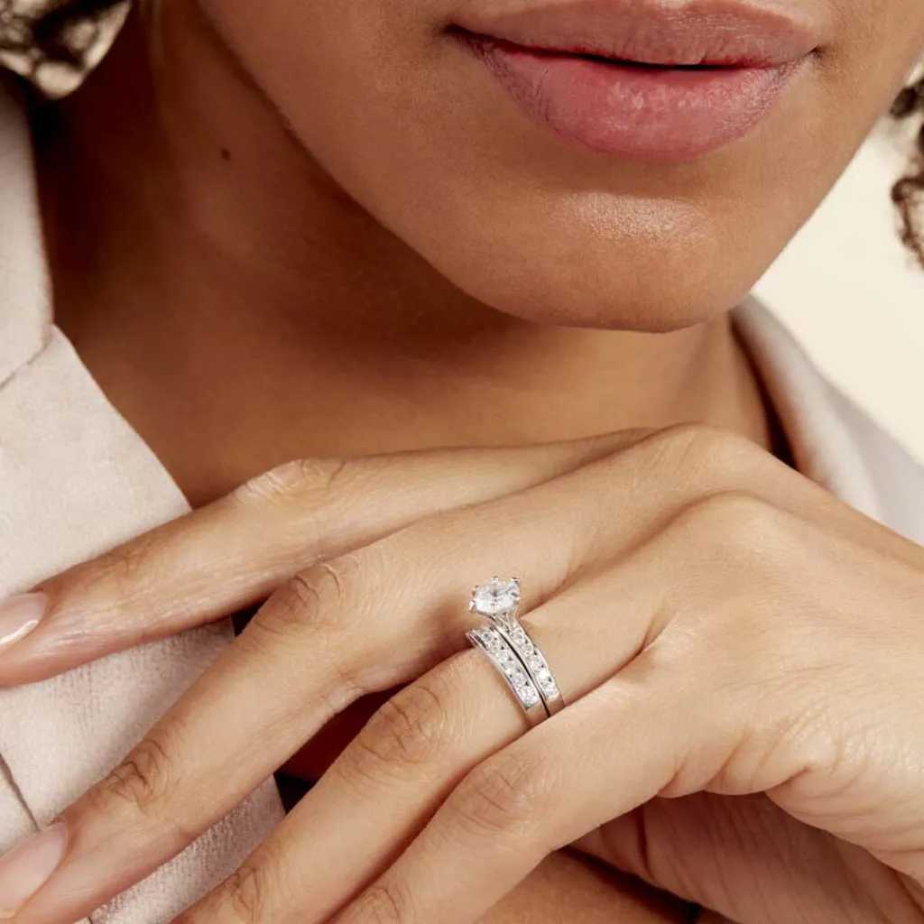 Histoire d'Or Bague Double Jeu De Zirconium argent blanc oxyde