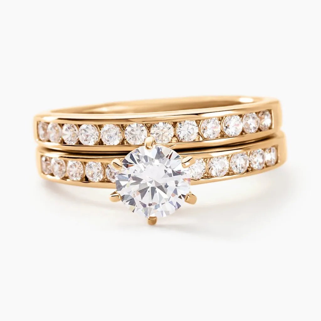 Histoire d'Or Bague Double Jeu De Zirconium plaqué or jaune oxyde Discount