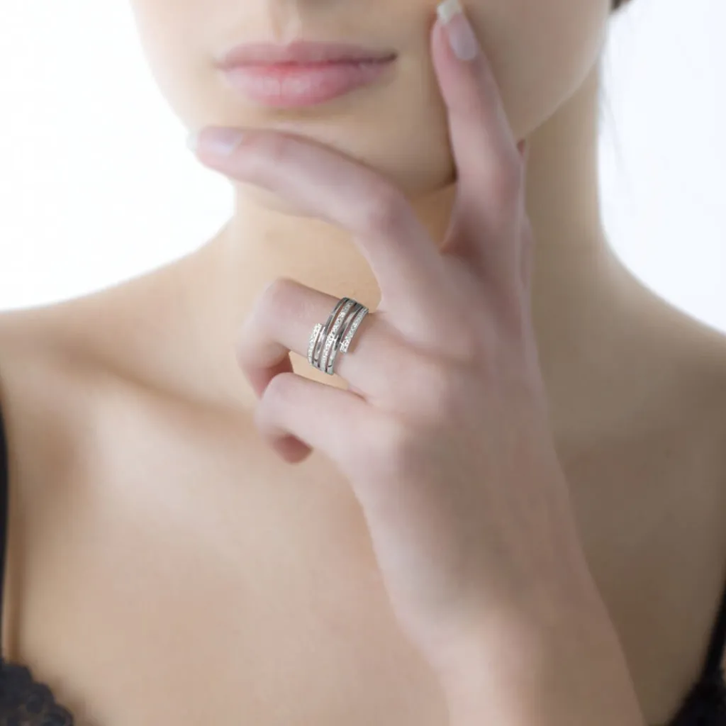 Histoire d'Or Bague Eleonore or blanc diamant Clearance