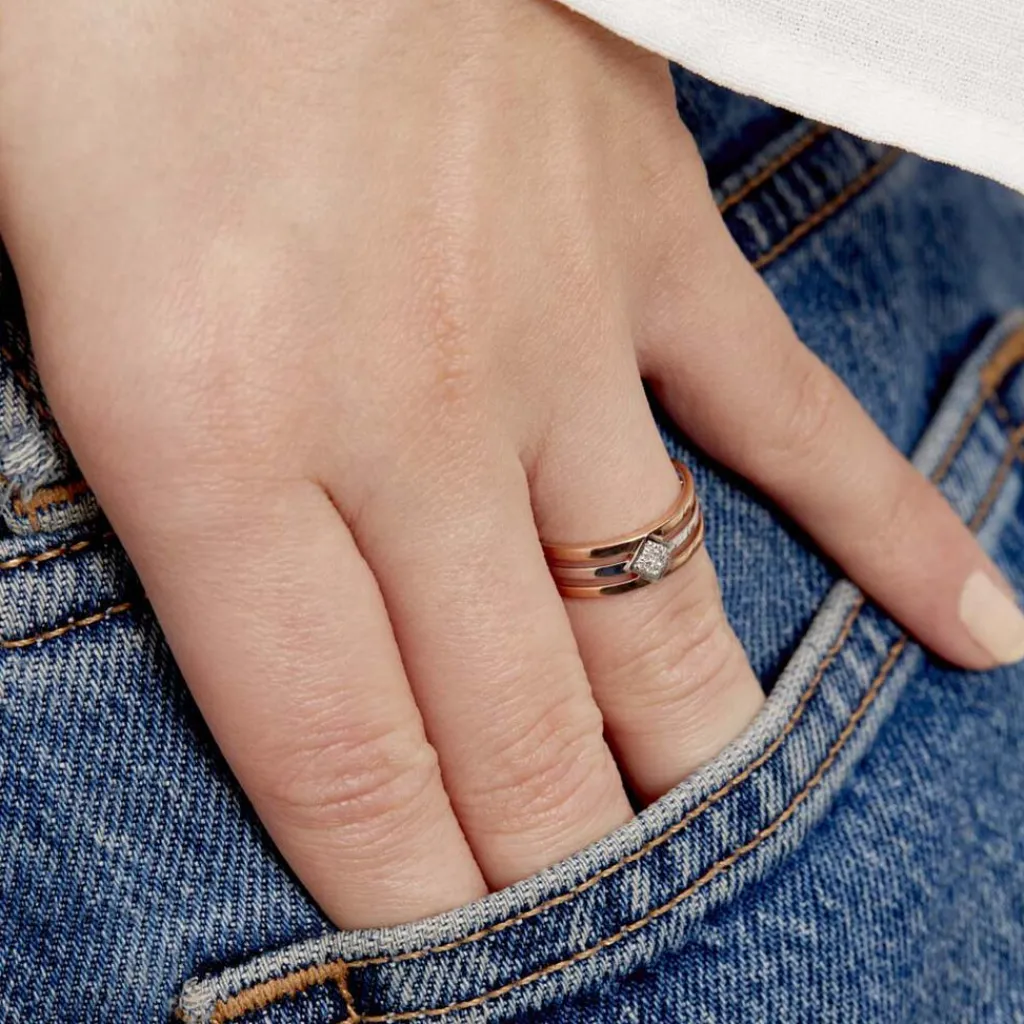 Histoire d'Or Bague Elsa Or Bicolore Diamant