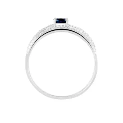 Histoire d'Or Bague Emeralina Or Blanc Saphir Et Diamant Best