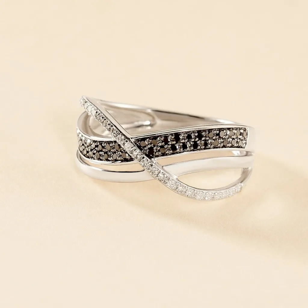 Histoire d'Or Bague Emilie or blanc diamant