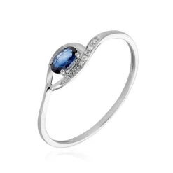 Histoire d'Or Bague Emotion Diamant or blanc saphir