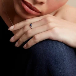 Histoire d'Or Bague Emotion Diamant or blanc saphir