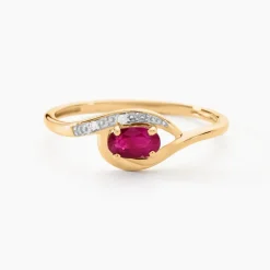 Histoire d'Or Bague Emotion Diamant or jaune rubis Hot