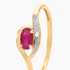Histoire d'Or Bague Emotion Diamant or jaune rubis Hot