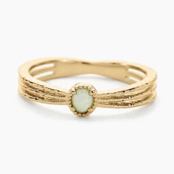 Histoire d'Or Bague Ensoleillée Plaqué Or Jaune Aventurine plaqué or dore aventurine vert Sale