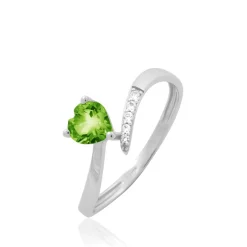 Histoire d'Or Bague Eva Or Blanc Péridot Et Diamant New
