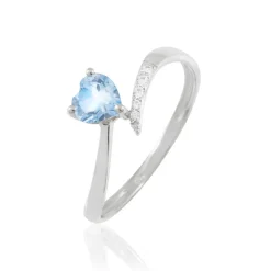 Histoire d'Or Bague Eva Or Blanc Topaze Et Diamant or blanc topaze bleue Online