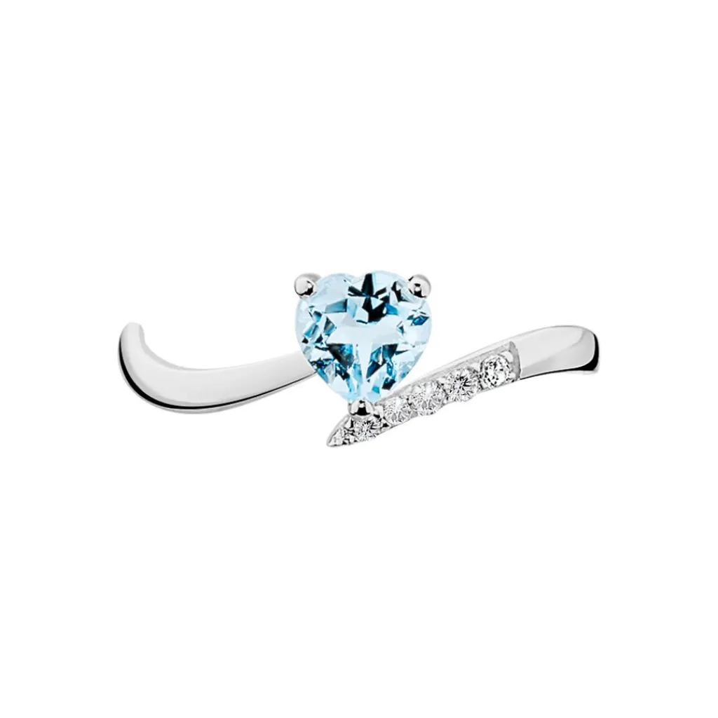 Histoire d'Or Bague Eva Or Blanc Topaze Et Diamant or blanc topaze bleue Online