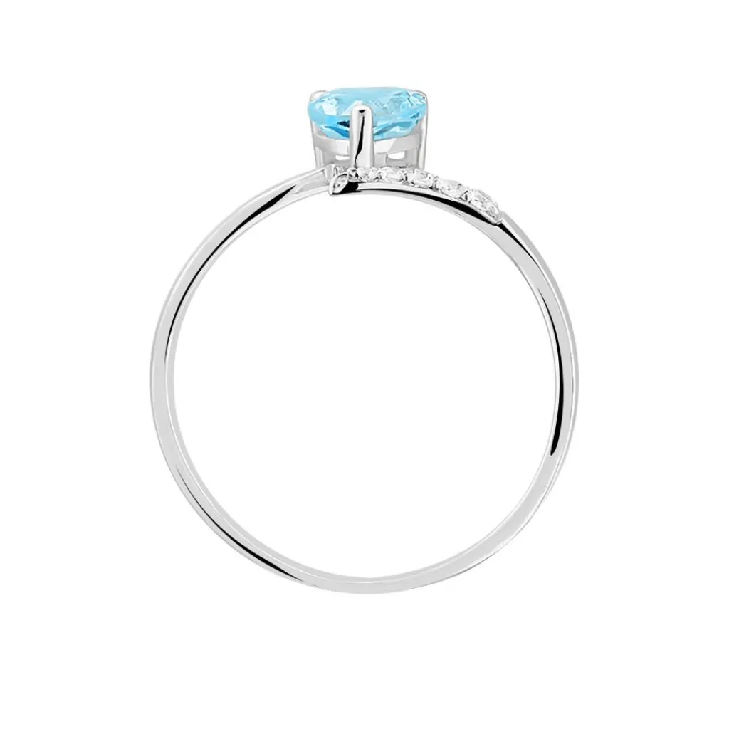 Histoire d'Or Bague Eva Or Blanc Topaze Et Diamant or blanc topaze bleue Online
