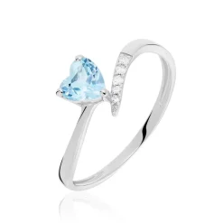 Histoire d'Or Bague Eva Or Blanc Topaze Et Oxyde De Zirconium or blanc topaze bleue Clearance