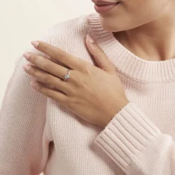 Histoire d'Or Bague Eva Or Blanc Topaze Et Oxyde De Zirconium or blanc topaze bleue Clearance