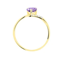Histoire d'Or Bague Eva Or Jaune Amethyste Et Diamant or jaune amethyste violette
