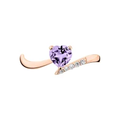 Histoire d'Or Bague Eva Or Rose Amethyste Et Diamant Sale