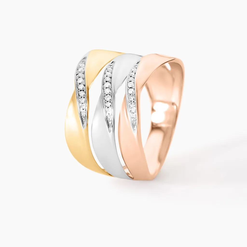Histoire d'Or Bague Exauce Or Tricolore Diamant Discount
