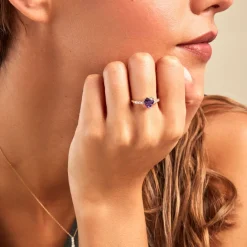 Histoire d'Or Bague Fany Or Jaune Améthyste Oxyde De Zirconium or jaune améthyste violet Outlet