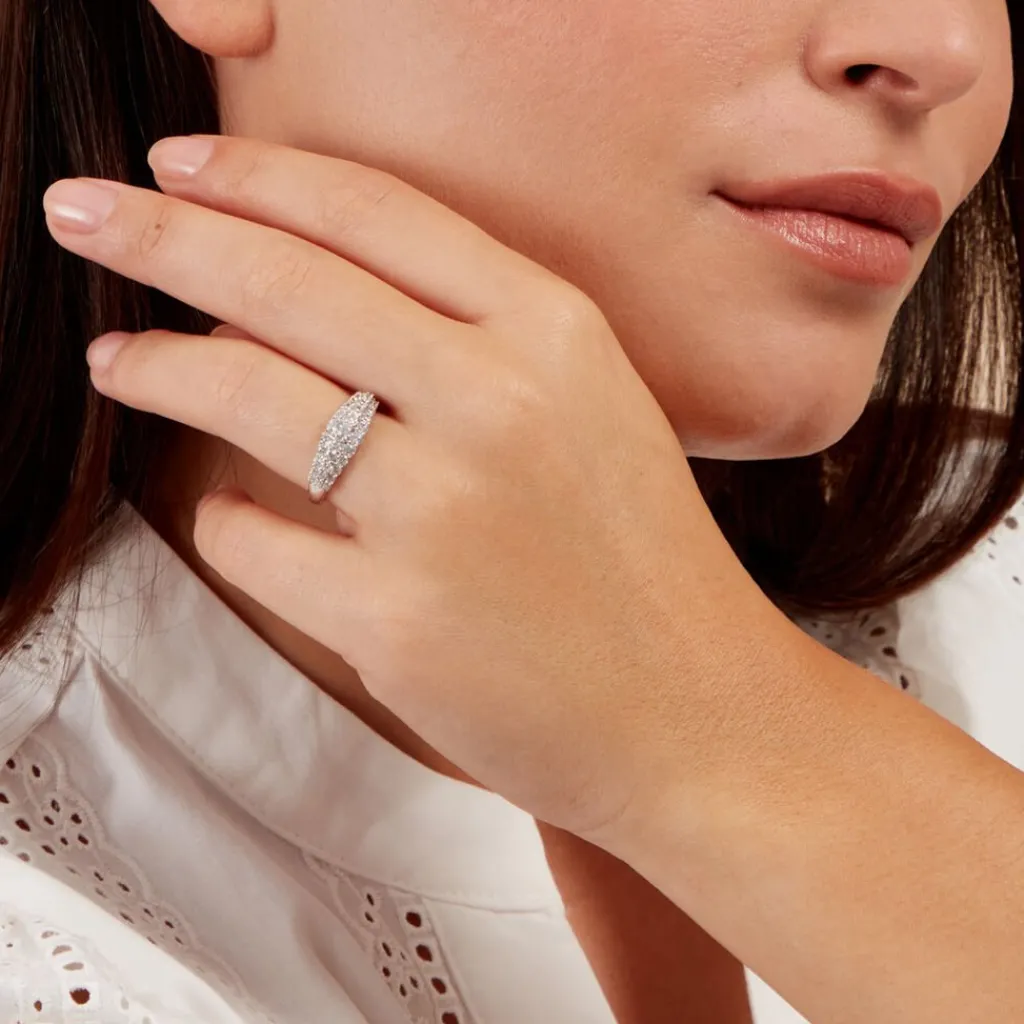 Histoire d'Or Bague Faustine Argent Blanc Oxyde De Zirconium Discount