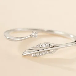 Histoire d'Or Bague Feath Argent Blanc Oxyde De Zirconium Hot