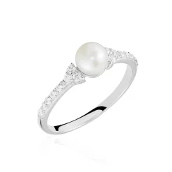 Histoire d'Or Bague Florenty Argent Blanc Perle De Culture Et Oxyde De Zirconium Best
