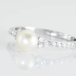 Histoire d'Or Bague Florenty Argent Blanc Perle De Culture Et Oxyde De Zirconium Best