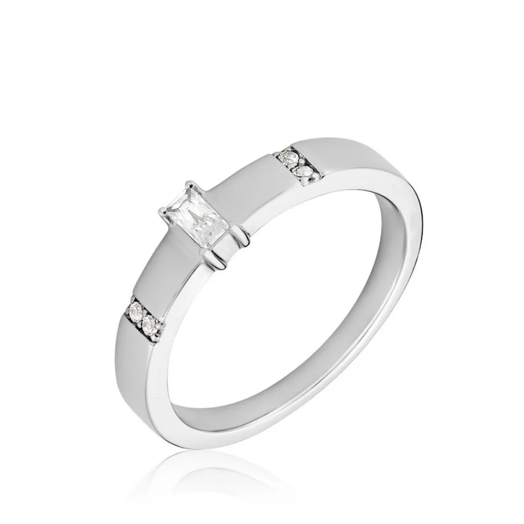 Histoire d'Or Bague Frey Argent Blanc Oxyde De Zirconium Discount