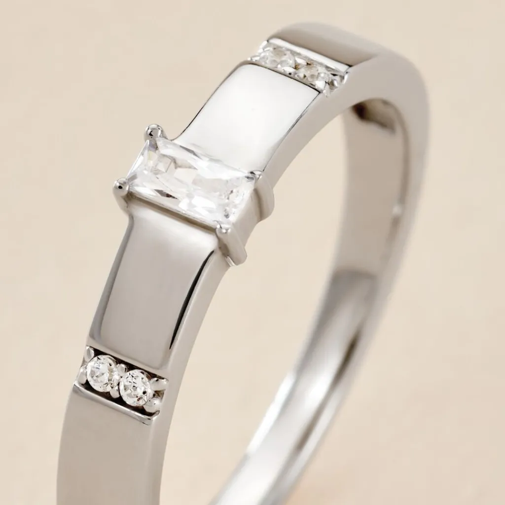 Histoire d'Or Bague Frey Argent Blanc Oxyde De Zirconium Discount