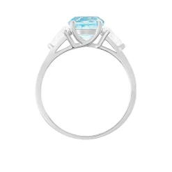 Histoire d'Or Bague Giana Or Blanc Topaze Et Oxyde De Zirconium Sale