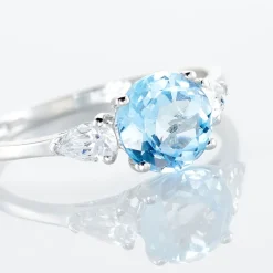 Histoire d'Or Bague Giana Or Blanc Topaze Et Oxyde De Zirconium Sale