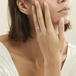 Histoire d'Or Bague Giana Or Blanc Topaze Et Oxyde De Zirconium Sale