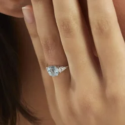 Histoire d'Or Bague Giana Or Blanc Topaze Et Oxyde De Zirconium Sale