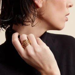 Histoire d'Or Bague Gold Aura Acier Jaune Best