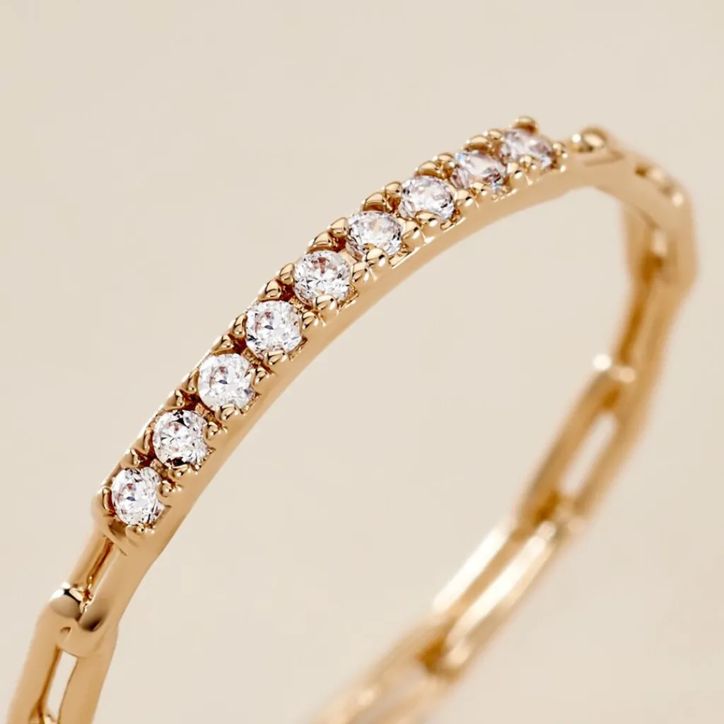 Histoire d'Or Bague Grady Plaqué Or Jaune Oxyde De Zirconium Clearance