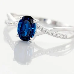 Histoire d'Or Bague Haissa Or Blanc Topaze Et Oxyde De Zirconium Outlet