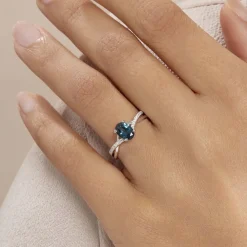 Histoire d'Or Bague Haissa Or Blanc Topaze Et Oxyde De Zirconium Outlet