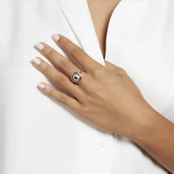 Histoire d'Or Bague Hans Plaqué Or Oxyde Pierre Discount