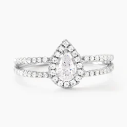 Histoire d'Or Bague Hildana Or Blanc Oxyde De Zirconium New