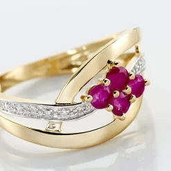 Histoire d'Or Bague Hoela Or Jaune Diamant Et Rubis Discount