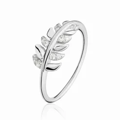 Histoire d'Or Bague Jade Argent Blanc Oxyde De Zirconium Best