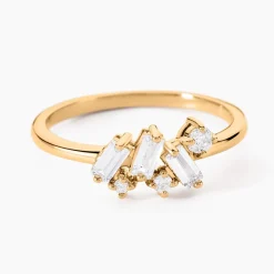 Histoire d'Or Bague Jardins D'hiver Plaqué Or Jaune Oxyde De Zirconium New