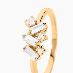 Histoire d'Or Bague Jardins D'hiver Plaqué Or Jaune Oxyde De Zirconium New