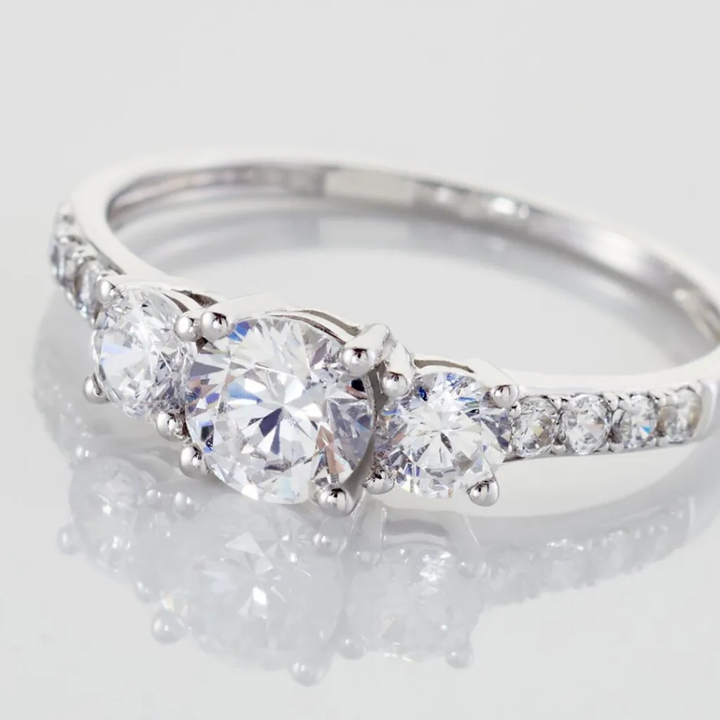 Histoire d'Or Bague Jennifere Or Blanc Oxyde Outlet