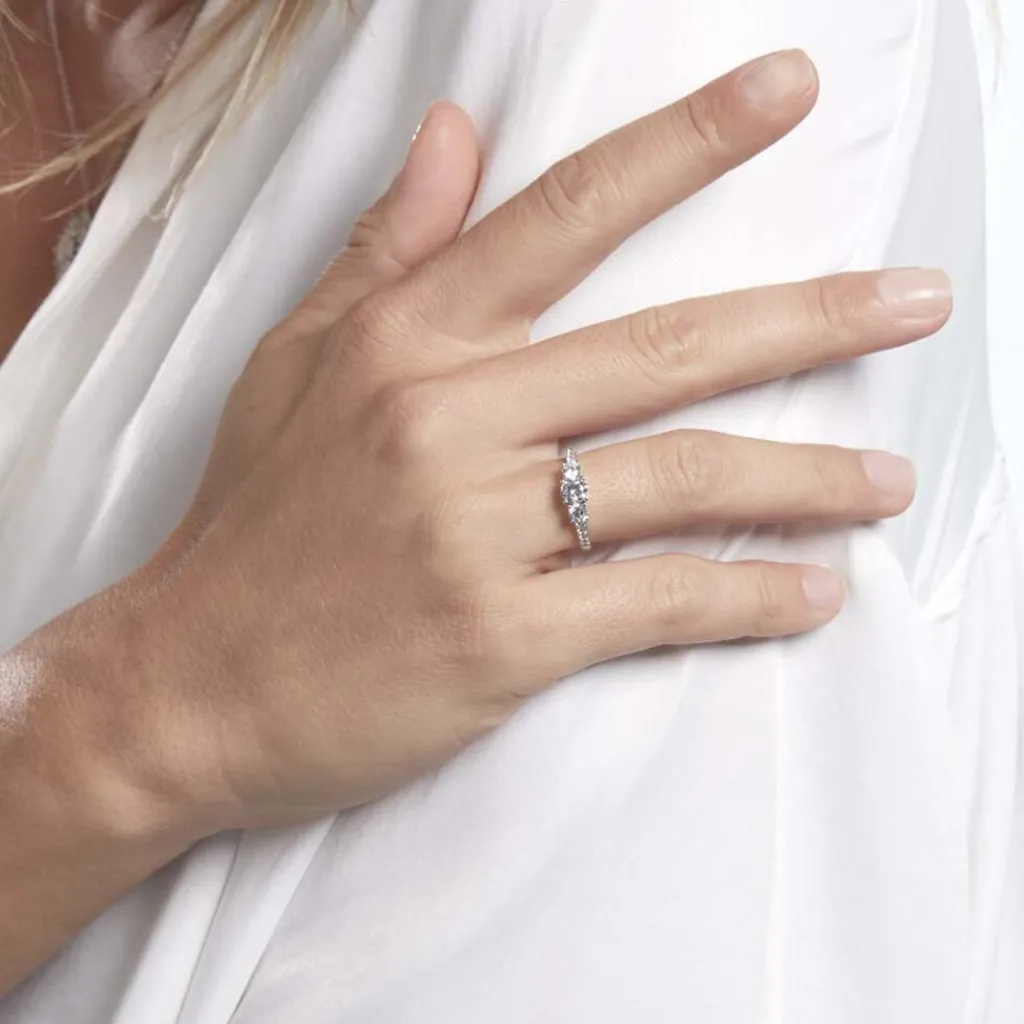 Histoire d'Or Bague Jennifere Or Blanc Oxyde Outlet