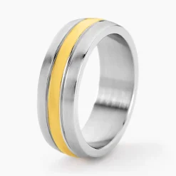 Histoire d'Or Bague John Acier Bicolore Plaque Or Jaune Outlet