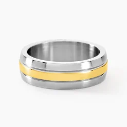 Histoire d'Or Bague John Acier Bicolore Plaque Or Jaune Outlet