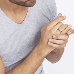 JOURDAN Bague Jonc Maewen Acier Blanc Outlet