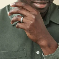 JOURDAN Bague Jonc Maewen Acier Blanc Outlet